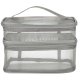 Double Layer Travel Toiletry Bag and Makeup Organizer, Grey