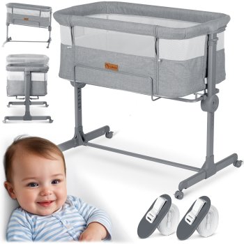 Nukido Bedside Crib Co-Sleeper NK-243, grey