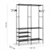 Massido MS-866 Large Clothes Hanger Rack Open Wardrobe with Storage Shelves Clothe Closet