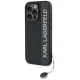 Karl Lagerfeld iPhone 15 Pro Max Case Saffiano Rhinestones & Charm, Black
