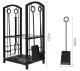 Kaminer PK011 Firewood Stand with Fireplace Accessories, Black