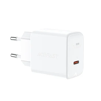 Acefast A21 GaN USB Type C Wall Charger 30W, PD, QC 3.0, White