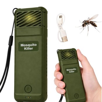 Portable USB-C Mosquito Repeller with 6 Refill Mats, Green