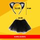 Kruzzel Kids Cat Costume for Girls, 7-Piece Dress Up Set 26474, Black