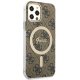 Apple iPhone 12 / 12 Pro 6.1\'\' Guess 4G Print MagSafe Case Cover (GUBPP12MH4EACSW) + Charger, Brown