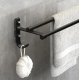 Metal Towel Rack Hanger Holder - 60cm, Black