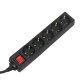 Maclean MCE226G Power Strip, 5 Sockets, Schuko, 1.4m, Black