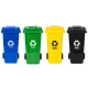 Multistore 4x120L Waste Bin Set, Blue/Green/Yellow/Black