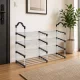 Metal Shoe Rack, 4 Tiers, 86x26x73 cm, Black/Silver