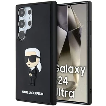 Karl Lagerfeld Samsung Galaxy S24 Ultra Case 3D Rubber Ikonik, Black