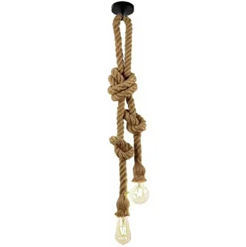 Double Jute Rope E27 Ceiling Lamp
