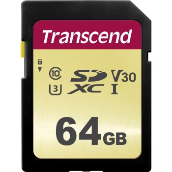 Transcend SDXC 500S 64GB Memory Card Class 10 UHS-I U3 V30