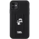 Karl Lagerfeld iPhone 11 Case Gripstand Saffiano Karl & Choupette, Black