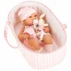 Baby Doll with Carrier and Bunny Toy, 38 cm, Pink