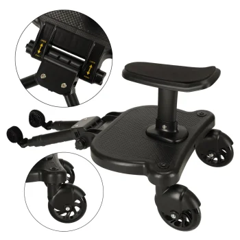 Universal Stroller Board with Seat, Black