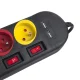 Maclean MCE229 B Power Strip, 4 Outlets, 2xUSB, 1.5m, Black