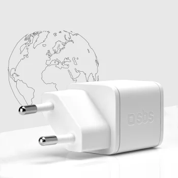 Sbs 20W GaN Wall Charger with Power Delivery, White