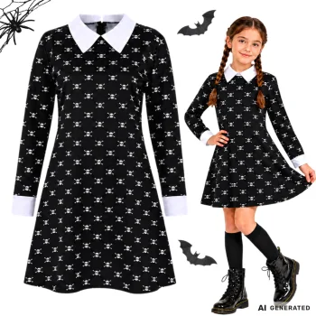 Wednesday Addams Kids Costume / Dress, 125-135 cm