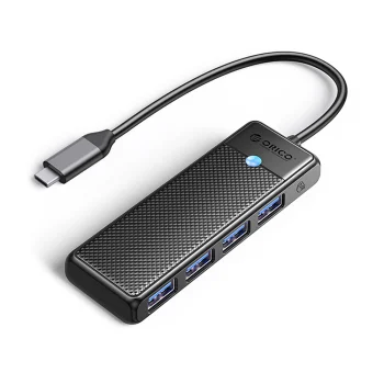 Orico PAPW4A-C3 USB-A Hub with 4x USB 3.0 Ports, Black