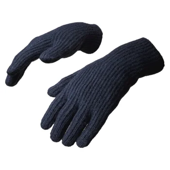 Braided Phone Gloves with Finger Cut-Outs - Black