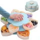Rotating Flower Snack Box Organizer 2-in-1 with Phone Holder, blue