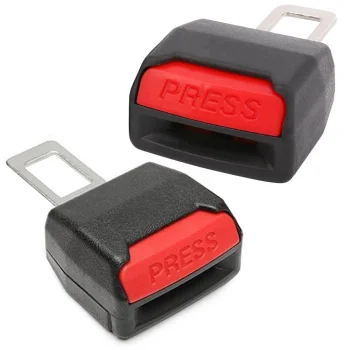 Seat Belt Buckle Adapter and Stopper Clip, 2 Pack, Black