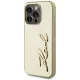 Karl Lagerfeld iPhone 15 Pro Max Case Wrinkled Metal Signature, Gold