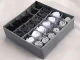 Underwear and Socks Drawer Organizer, 24 Compartments, Grey
