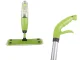 Flat mop with spray, rotating head, 3 microfiber pads, green