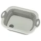 Collapsible Silicone Bowl / Cutting Board / Sink 4in1 5.5L, White/Grey
