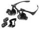 Head Magnifier Glasses with LED Light & 4 Lenses 10x-25x