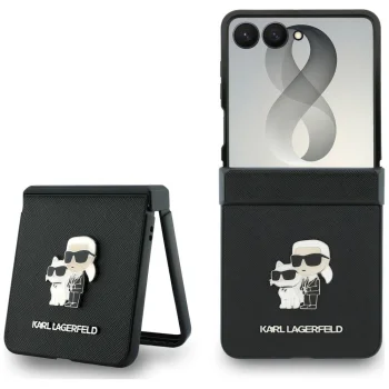 Karl Lagerfeld Karl & Choupette Pins Case for iPhone 17 Pro - Black