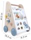 ECOTOYS Educational Wooden Baby Push Walker with Activity Center