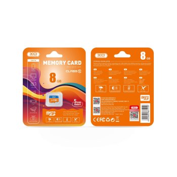 XO 8GB microSDHC Class 10 atmiņas karte, oranža