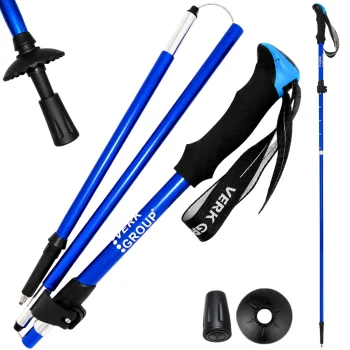 Folding Adjustable Trekking Pole (1 pc), Blue