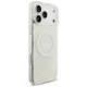 Guess IML Flowers Allover MagSafe Case for iPhone 18 Pro Max / 17 Pro Max with Pearl Strap, White