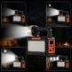 Multifunctional LED Camping Lamp with Solar Panel, FM Radio & Bluetooth, Black/Orange