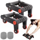 AB Roller Wheel Push up Bars Abdominal Trainers with Knee Pads, 2in1