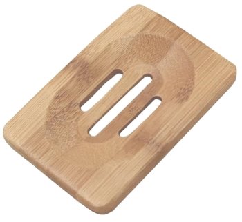 Bamboo Soap Dish with Drainage, Brown