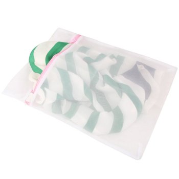 Mesh Laundry Bag for Delicates with Zipper 30x40cm, White