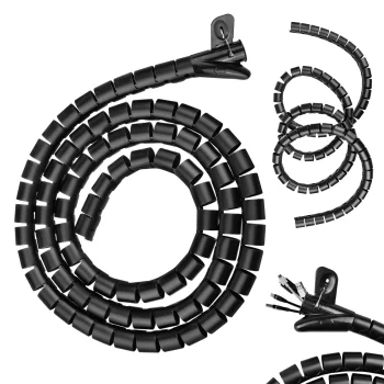 Maclean MCTV-676 B Cable Organizer, 25mm x 2m, Black
