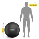 4FIZJO Reh Ball Inflatable Gymnastic Ball 65 cm with Pump, Black