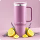 Berdsen Vacuum Thermos Mug with Straws, 1180 ml, Pink