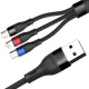 3mk Hyper Cable N-SERIES 3-in-1 USB-A to USB-C / Lightning / Micro USB 1.2m 18W - Black