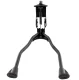 Double metal bicycle kickstand with anti-slip pads, black