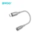BWOO BZ65 USB-C to 3.5mm Audio and Data Adapter, Grey