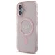 Чехол Guess для iPhone 16 IML Glitter Circle MagSafe, розовый