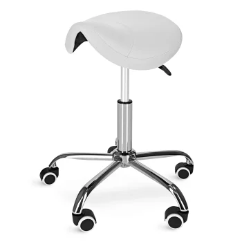 4FIZJO ERGO Swivel Saddle Massage Stool, White