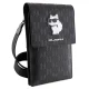 Karl Lagerfeld Saffiano Monogram Choupette Phone Bag, Black