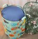 Canvas Toy Storage Basket with Handles for Kids Room, Green